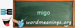 WordMeaning blackboard for migo